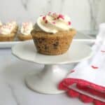 mini chocolate chip cookie cups with cheesecake mousse