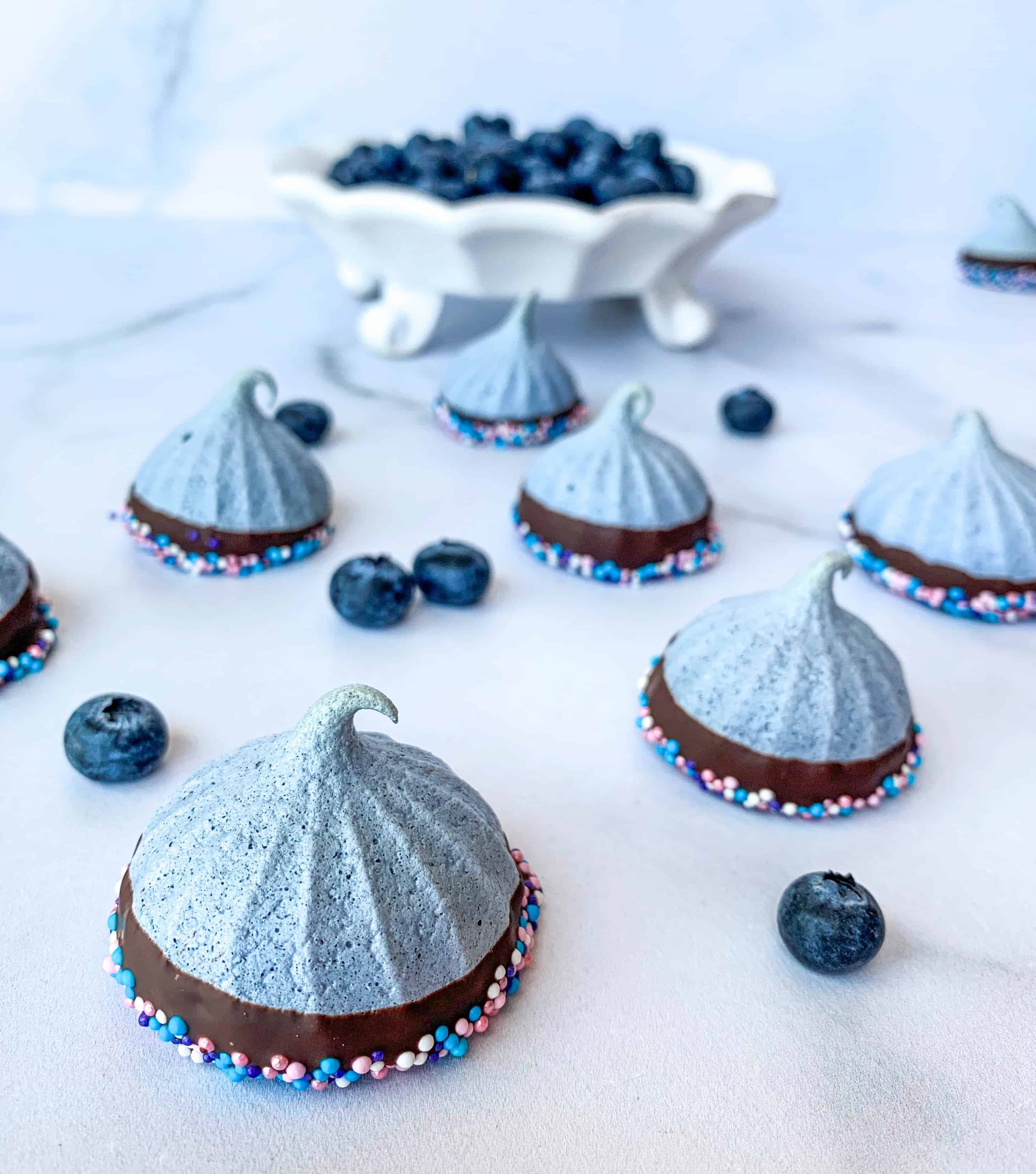 blueberry meringues