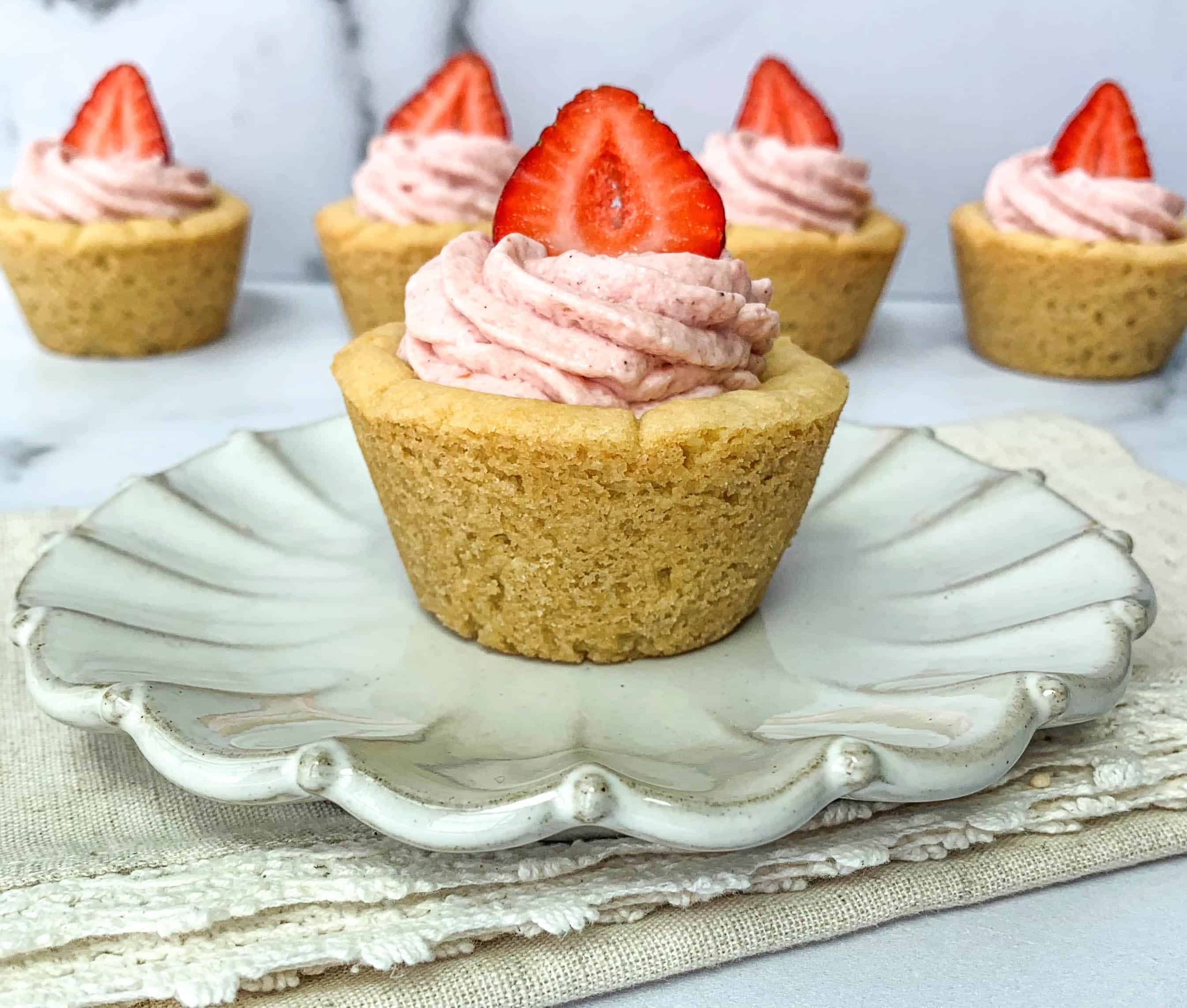Strawberry Sugar Cookie Cups