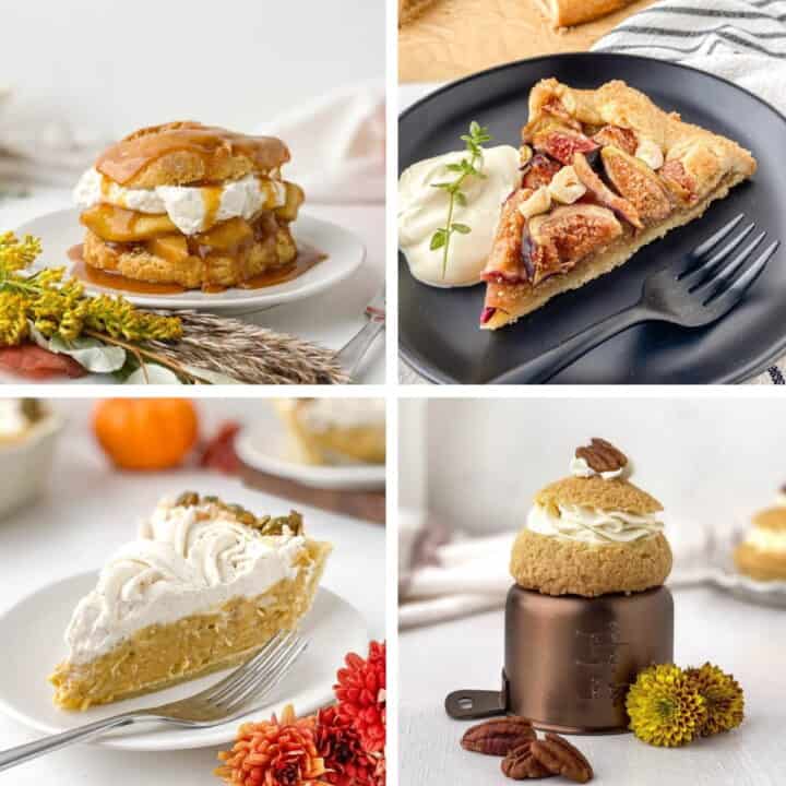 Collage of fall desserts.