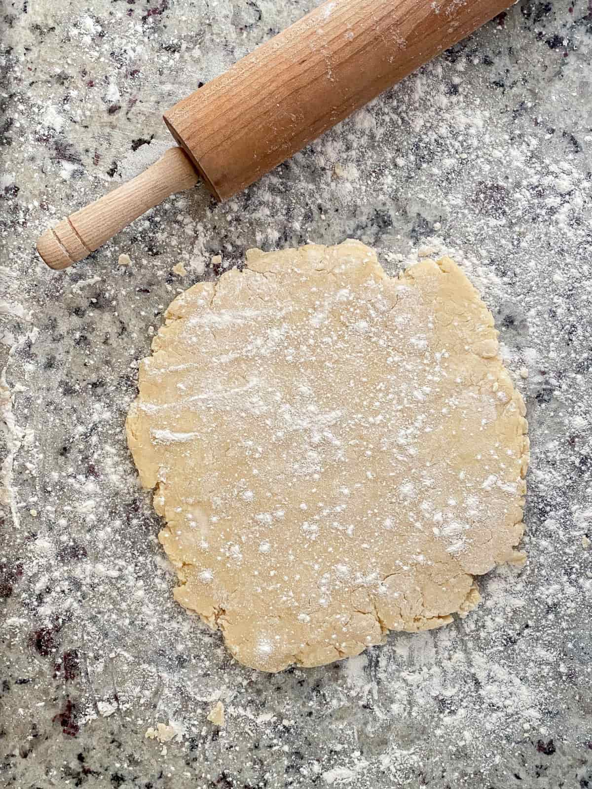 Making pie crust, step 3.