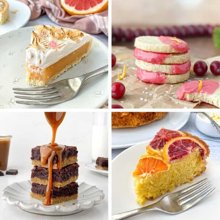 Collage of Winter Dessert Recipes.
