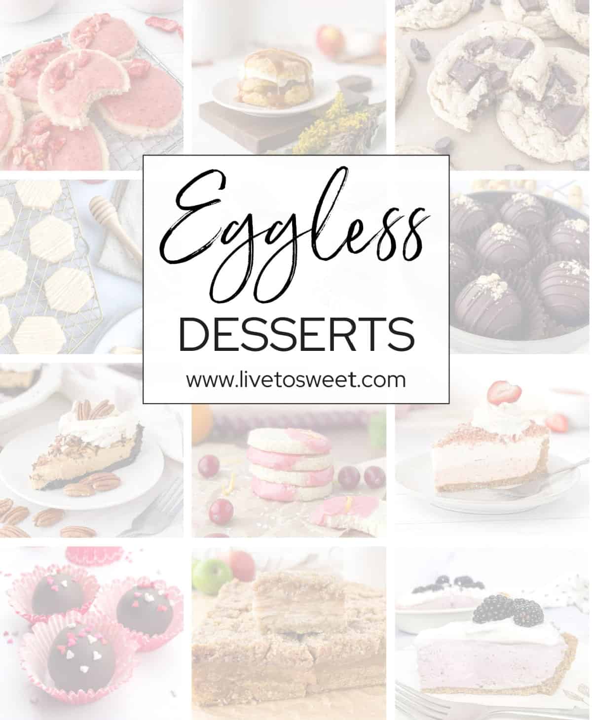 Eggless Desserts collage.