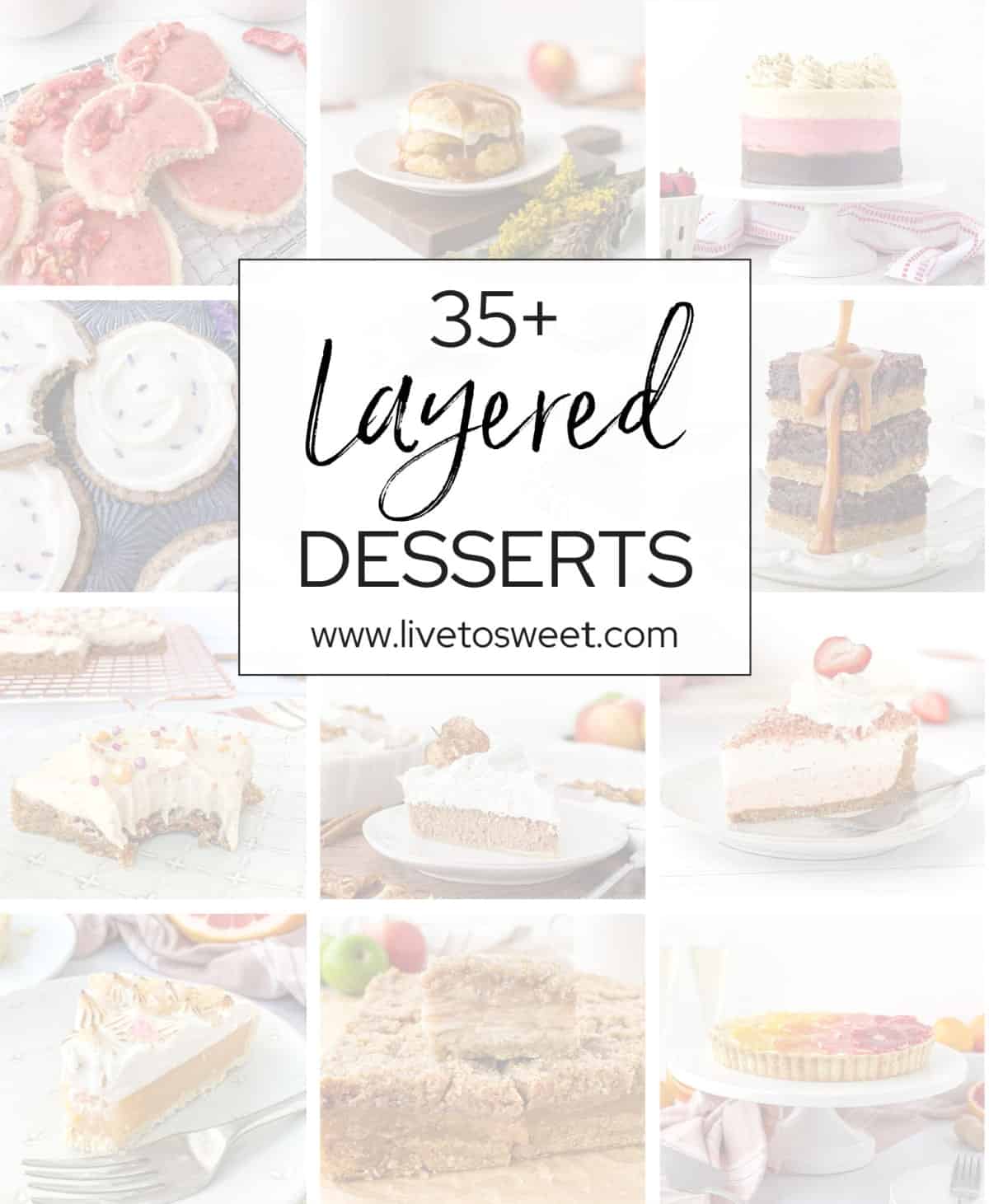 Collage of Layered Desserts.