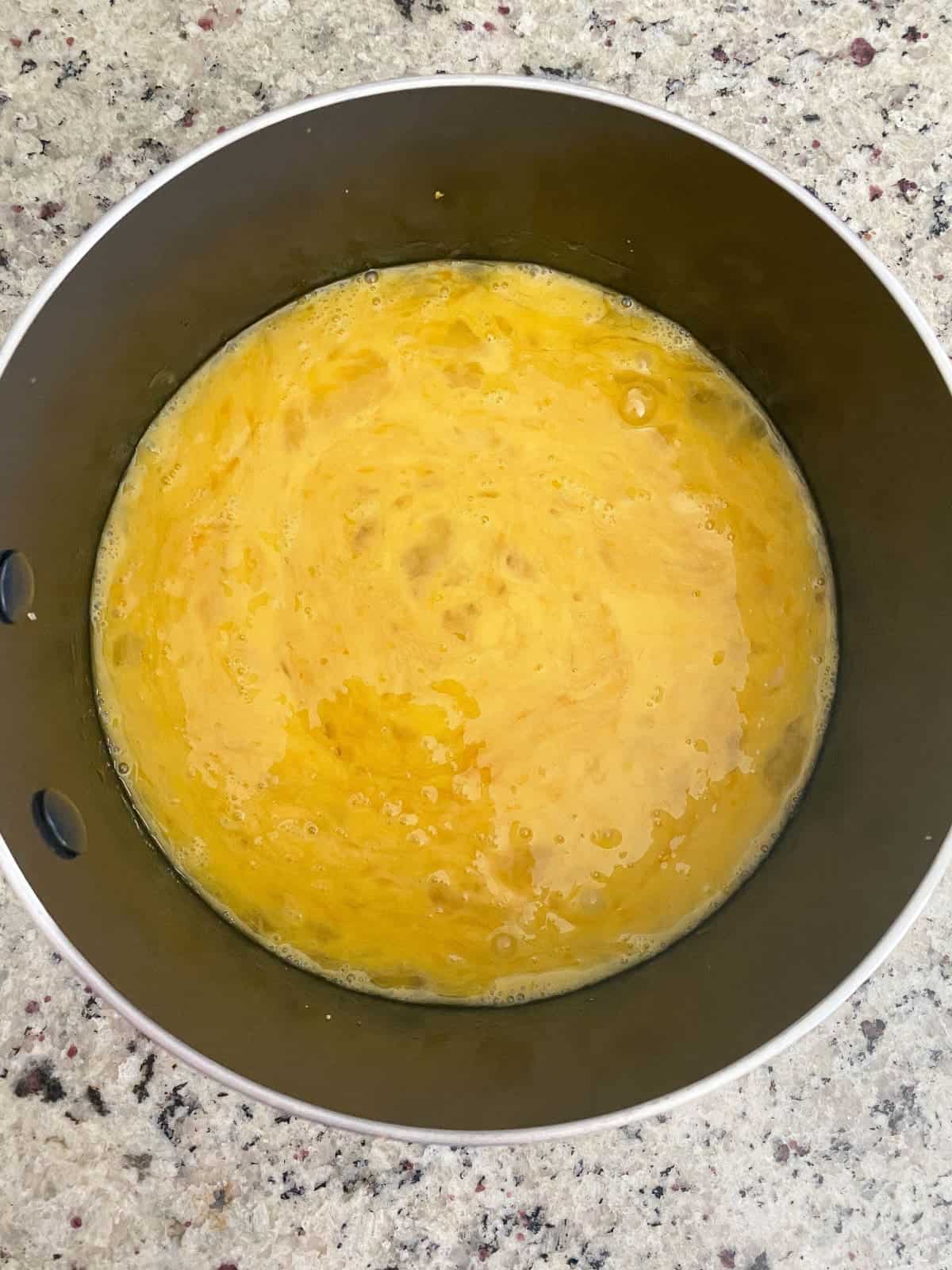 Making lemon curd, step 3.