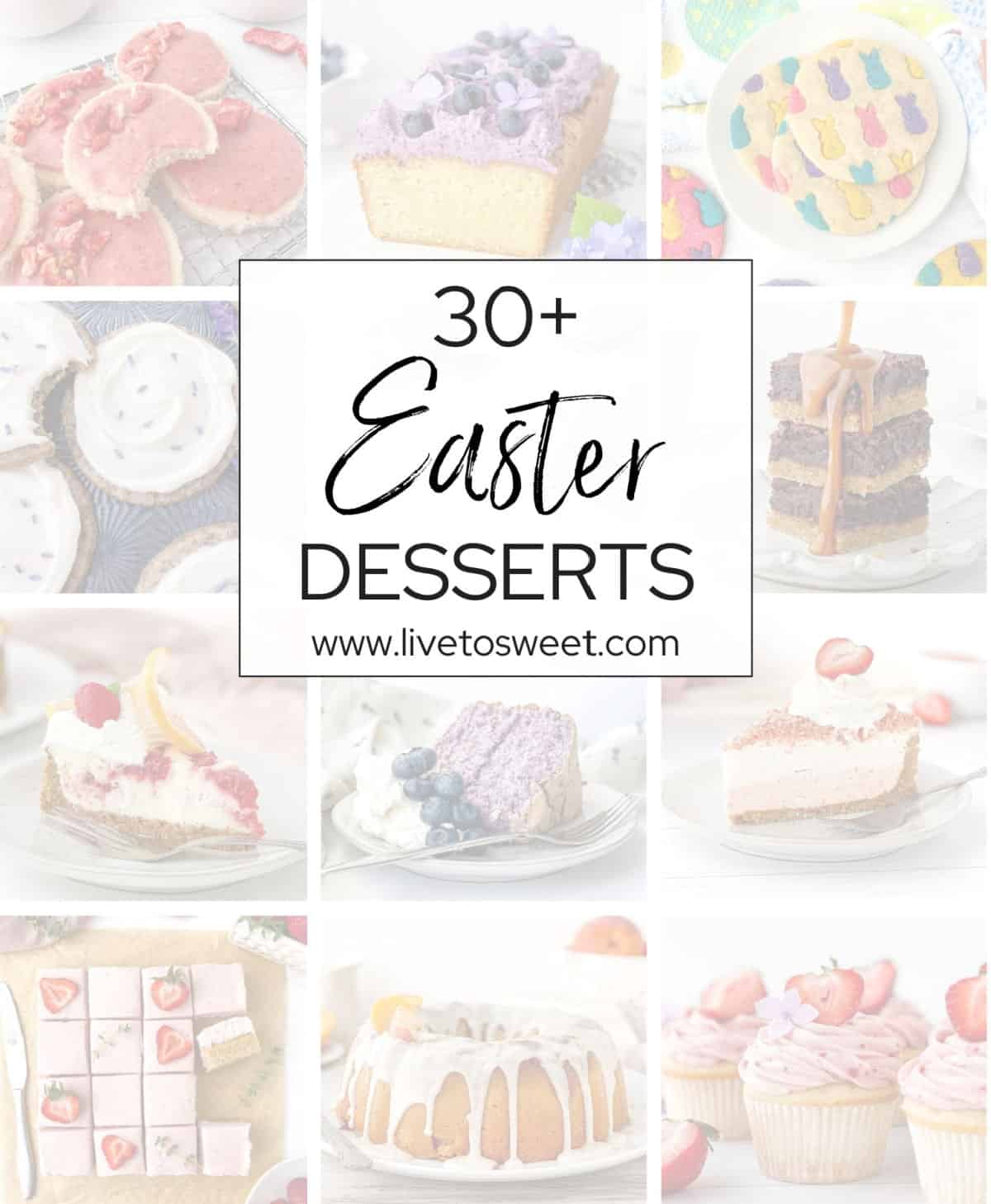 Collage of Easter Desserts.