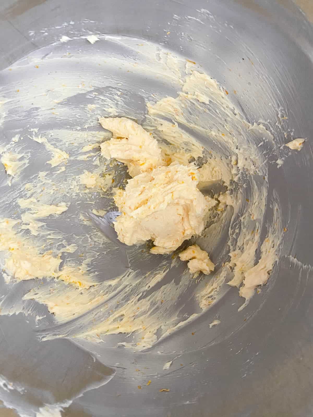 Making chocolate orange buttercream, step 1.