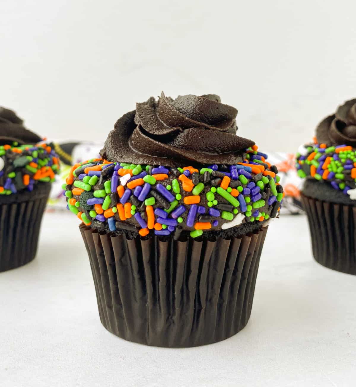 Halloween black velvet cupcakes.