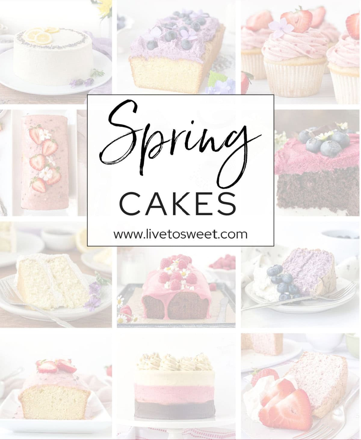 Collage of Spring Cakes.